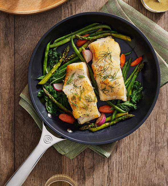 Seared Fish with Lemon Mustard Pan Sauce